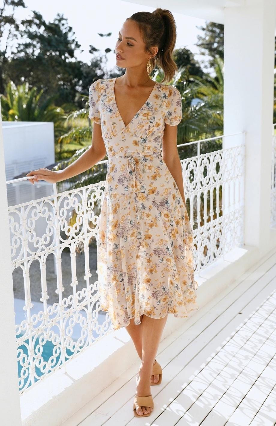 Variant image for Elegant Long Sleeve Midi Dress for Women, Comfortable and Versatile Design for Daily Wear and Special Occasions-4