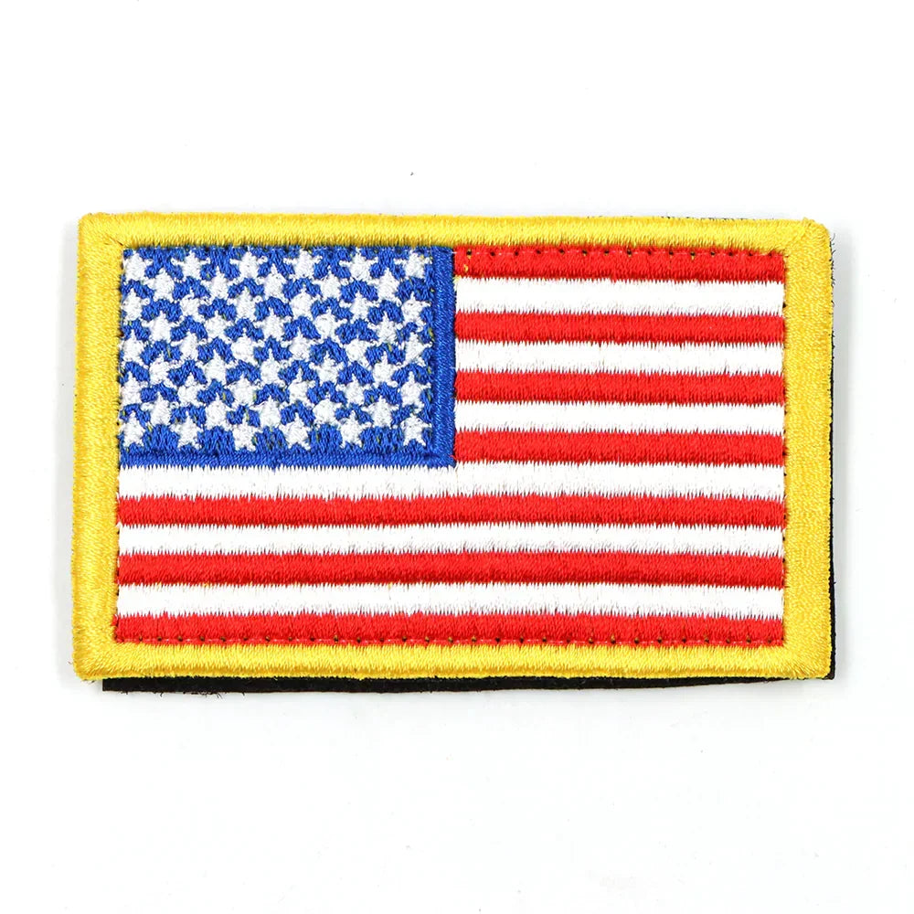 Flag American Patch For Harness Embroidered Hook And Loop Backing Fourth Of July Patriotic Dog Harness Patch