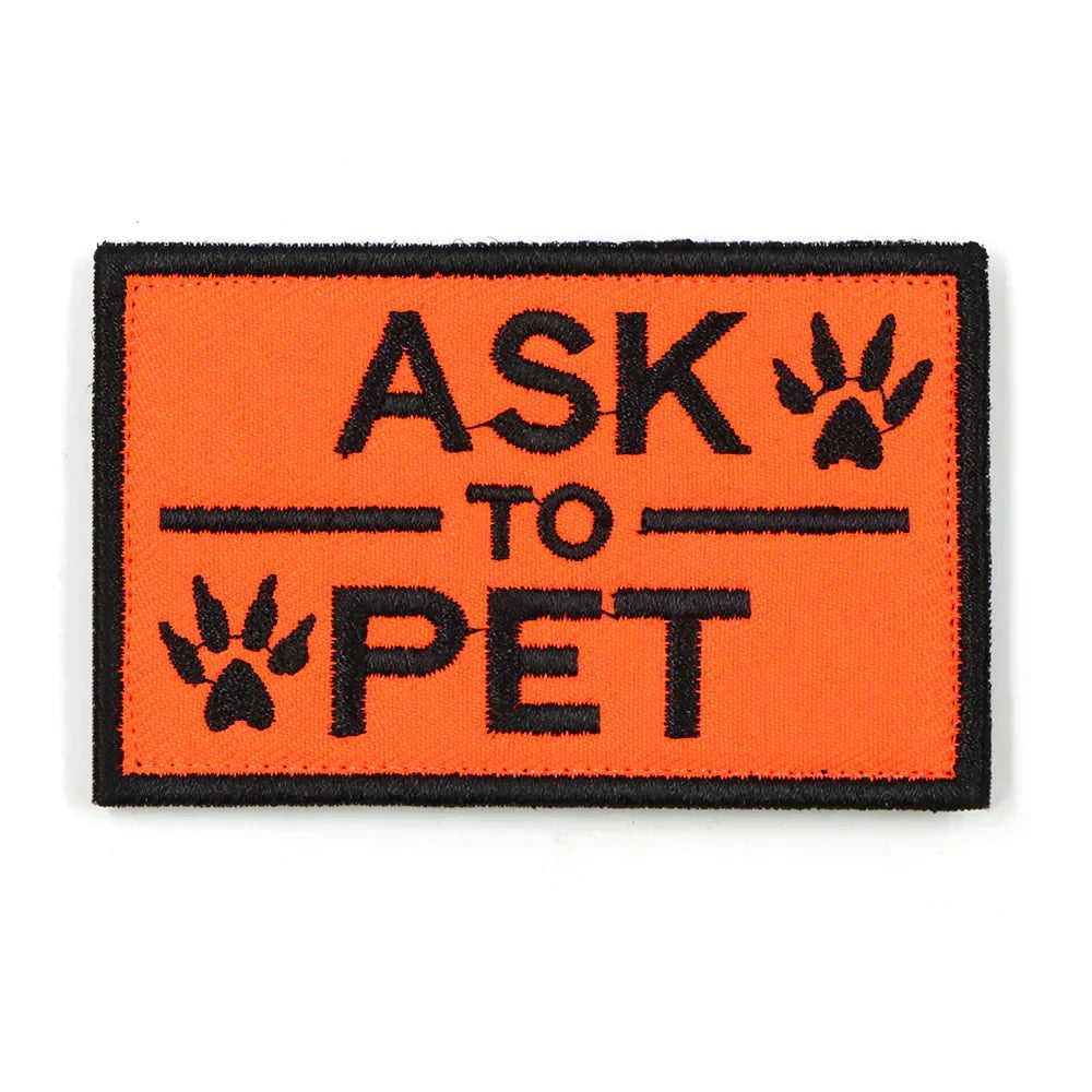 To Ask Pet Patch Orange Harness Patch Fall 2025 Clear Petting Signal Gift