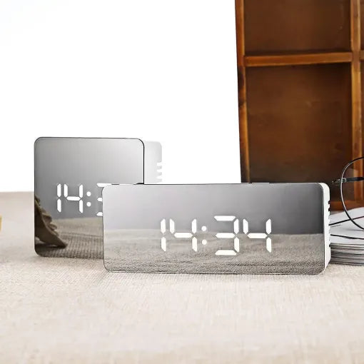 Alarm Digital Clock Mirror Bedside Clock With LED Time Date Temperature TikTok Viral Fall 2026 Gift