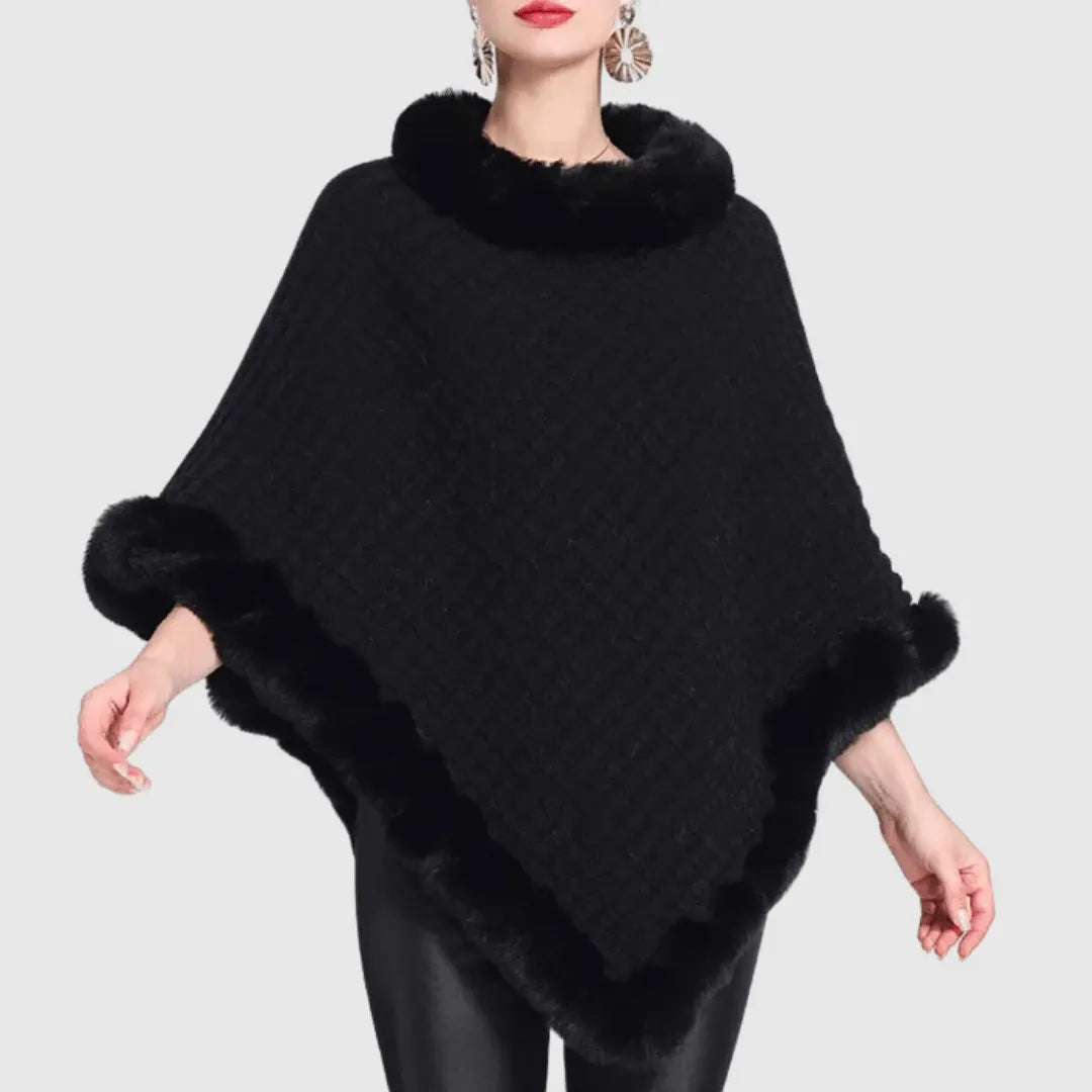 Cozy Warm Women's Poncho - Slouchy Cowl, Acrylic, For Fall