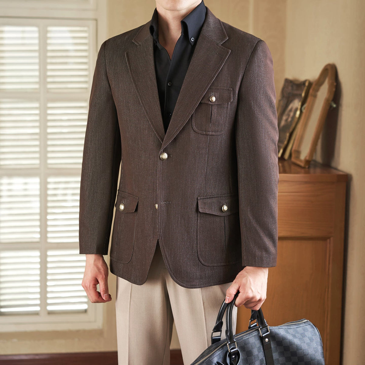 Sturdy Multi-Use Men's Blazer - Regular Fit, Polyester, Regular Office and Casual Wear
