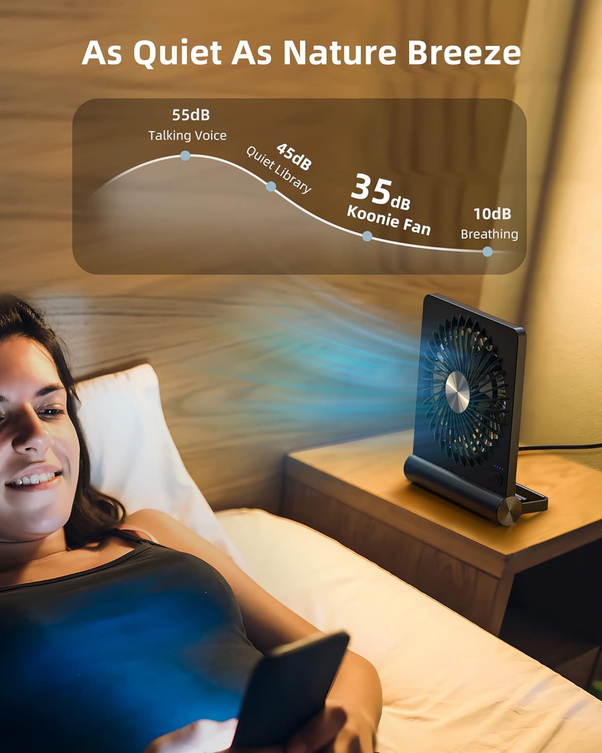 Desk Fan Ultra Quiet USB C Powered Travel-Friendly 220 Degree Pivot Space Saving Personal Cooling Fall 2025 Gift