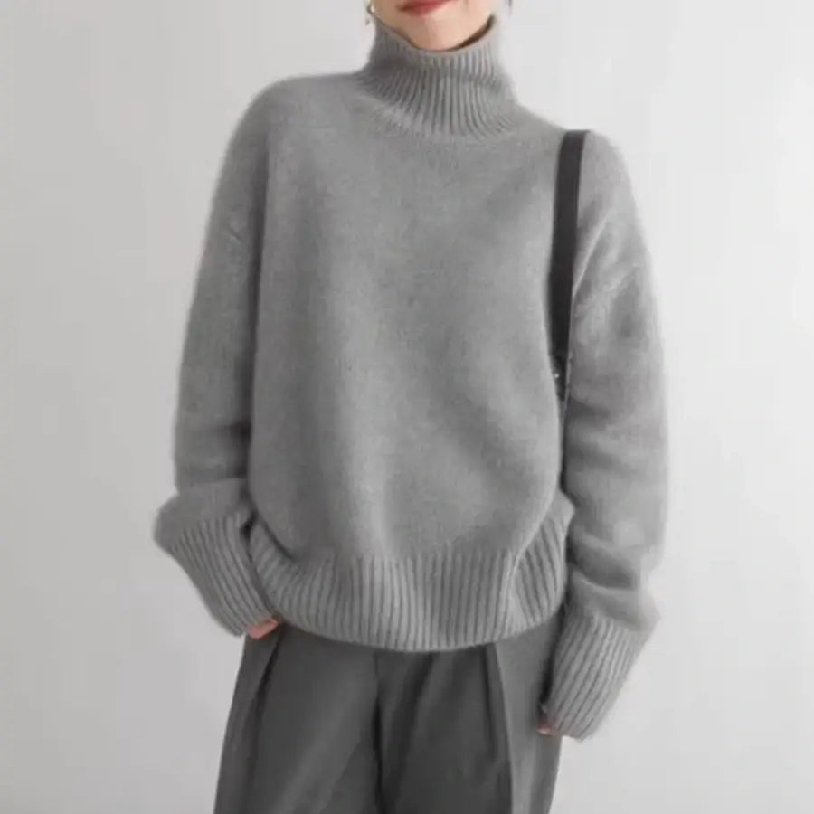 Cashmere Sweater - Plush Oversized Turtleneck Knit for Women