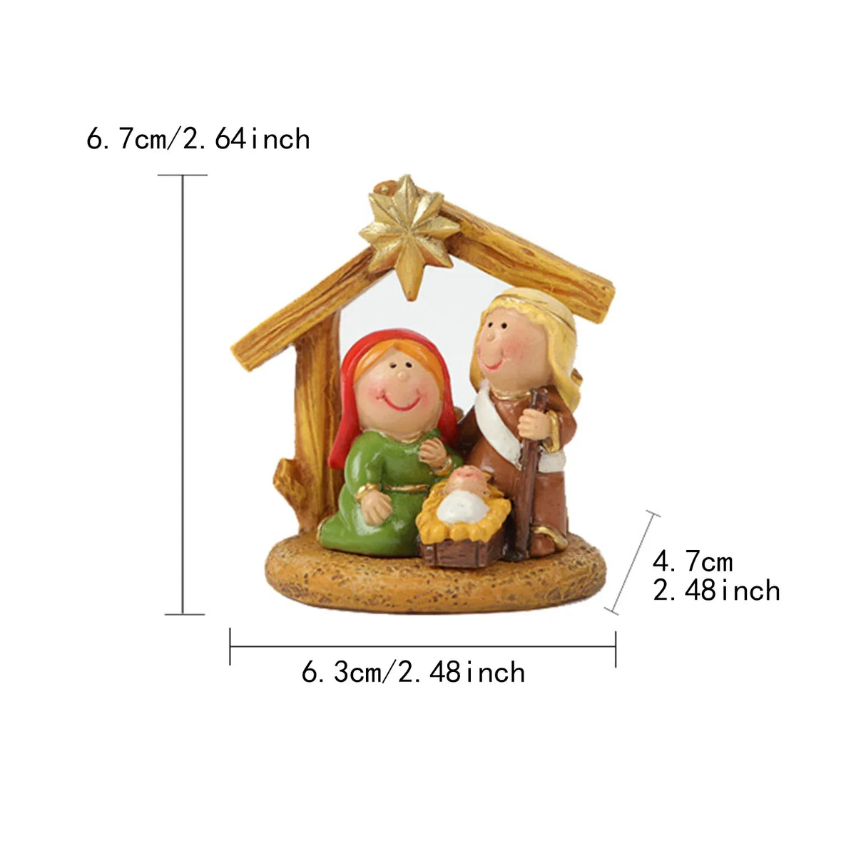 Scene Nativity Resin Figurine Holy Family Christmas Ornament For Desk Or Shelf Holiday Decor 2025 Gift