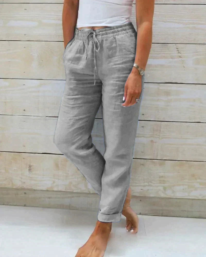 Atmungsaktive Damen Leinenhose – lockerer Schnitt, leicht, für Sommeraktivitäten 4
