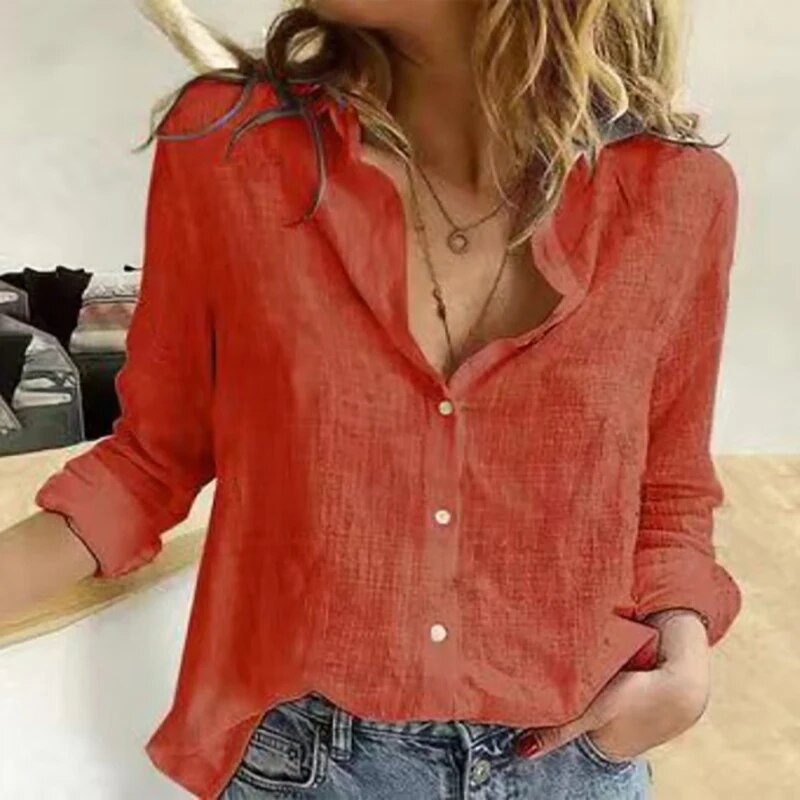 Atmungsaktive damenbluse – lässiger Schnitt, 100% Leinen, für den Sommer 15