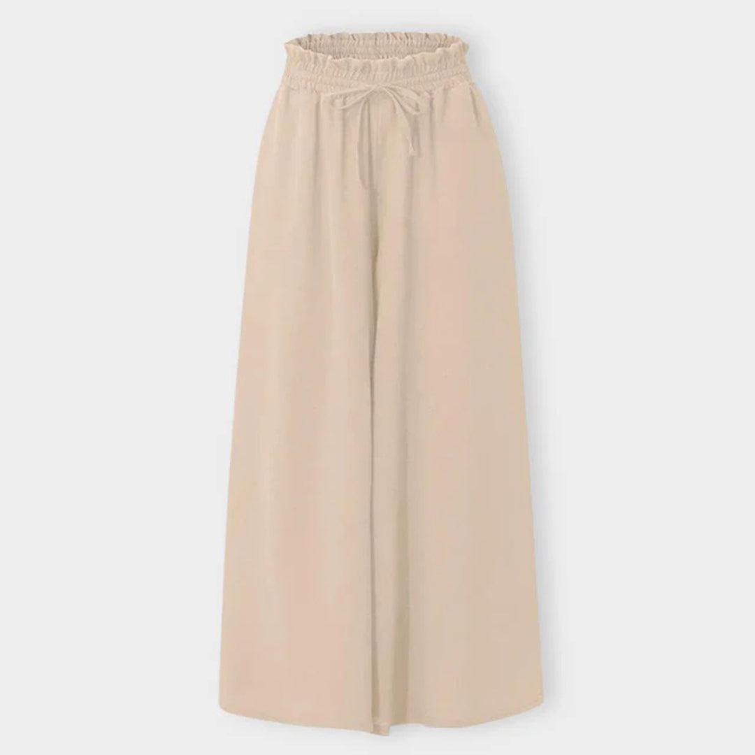 Bequeme Damenhose – hohe Taille, luftige Stoffhose, für den Sommer 8