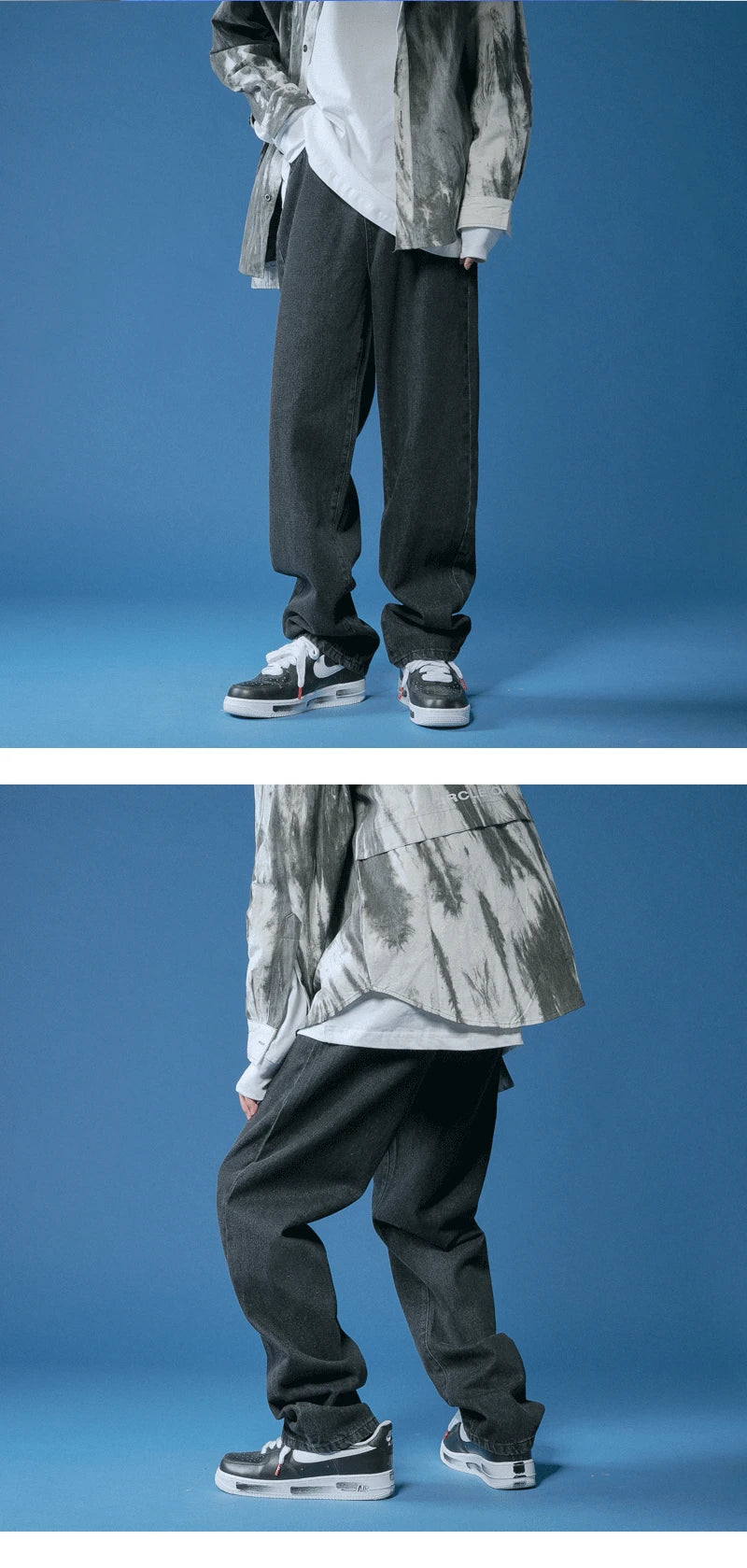 Plush Relaxed Men's Jeans - Baggy Tapered, Denim, Regular