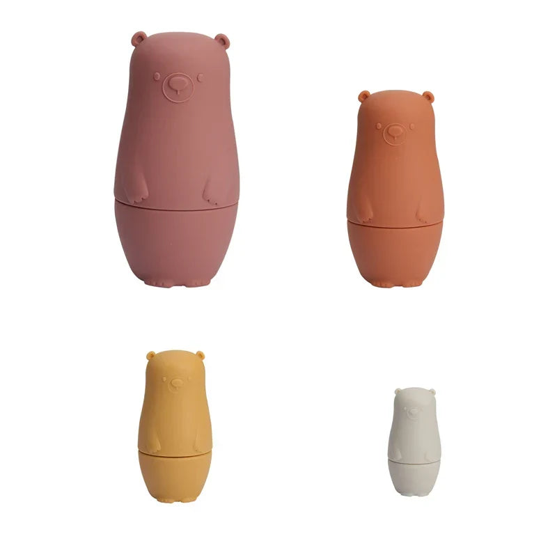 Silicone Stacking Toy Nesting Bear Matryoshka Kit Holiday Gift 2025 BPA Free Educational Toy