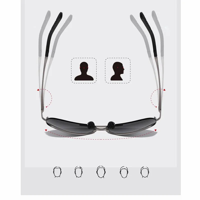 Metal Aviation Frame Color Changing Sunglasses for Men, Pilot Day Night Vision Driving