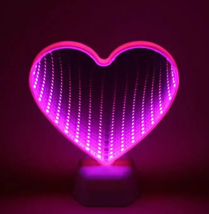 Night LED Light 3D Infinity Mirror Tunnel Lamp Kids Bedroom Novelty Back To School 2025 Battery Powered Cozy Glow