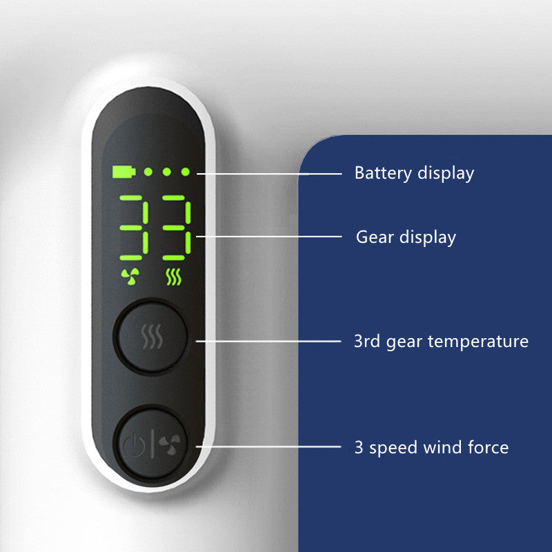 Cordless Hair Dryer USB Chargeable Travel Hair Dryer 30000 RPM Fast Drying Travel-Friendly Battery Display