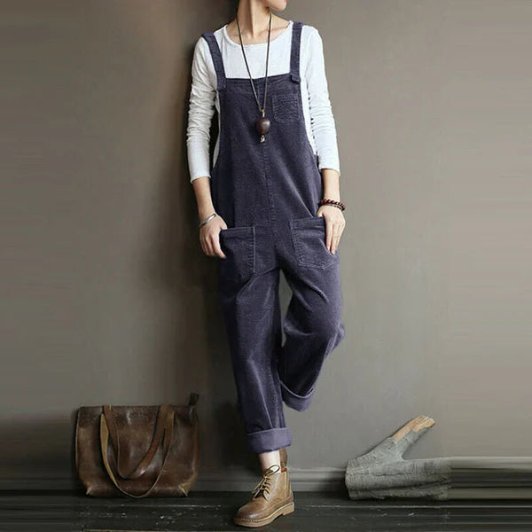 Lightweight women's jumpsuit – relaxed fit, flexible cord fabric, for casual outings 3
