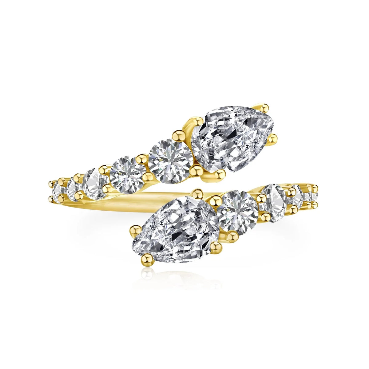 Flexible Cubic Zirconia Cocktail Ring Valentine Gift 2026 Sparkling Prong Setting