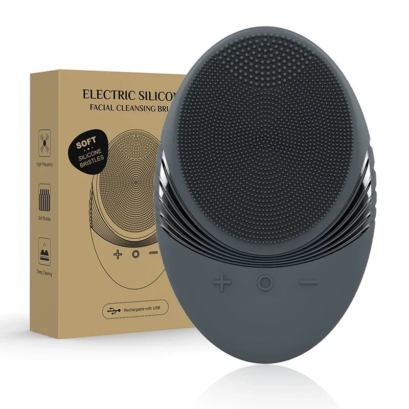 Motor-Driven Silicone Facial Cleansing Brush Sonic Vibration For Deep Cleaning And Gentle Exfoliation Spring 2026 Trend