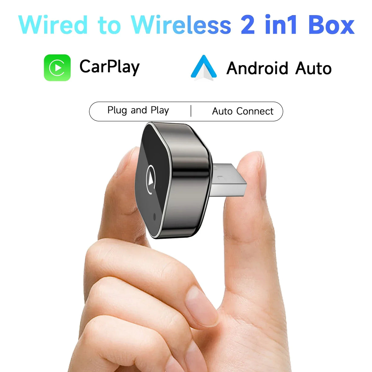 Cordless CarPlay Adapter 2-In-1 For Android Auto, AI Smart Box, Fall 2025 Car Tech Gift