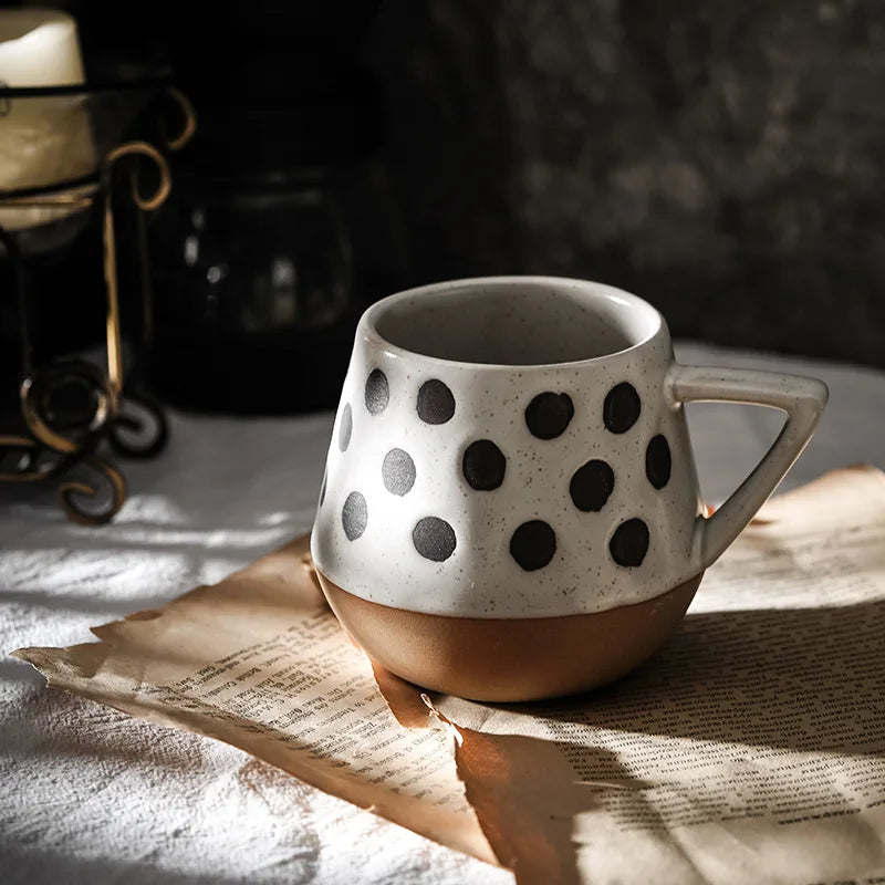 Mug Ceramic Hand Painted Large Capacity Retro Coffee Cup Fall 2025 Artisanal Breakfast Gift