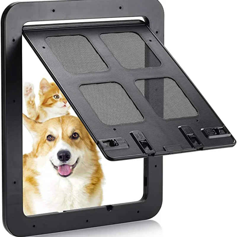 Pet Door Lockable Magnetic Screen Flap Panel Universal Door Gate Window Pet Entry Spring 2025 Simple Install Secure