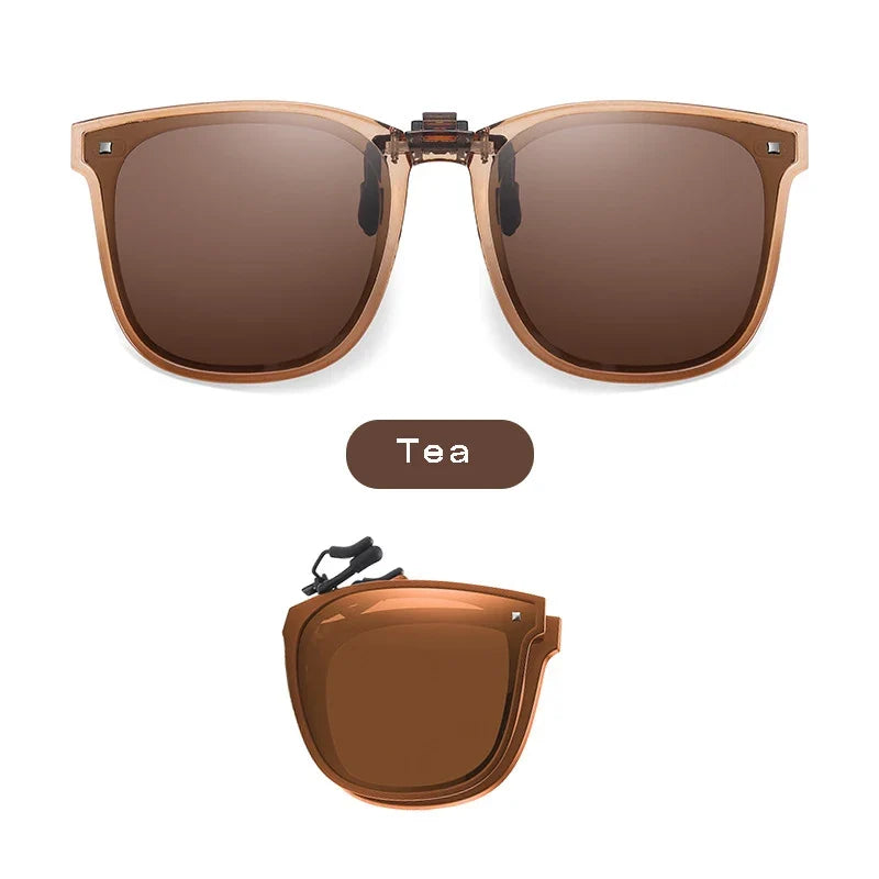 On Clip Sunglasses Foldable Oversized Square Flip Up UV400 Polarized Sunglasses Summer 2026 Trend Gift