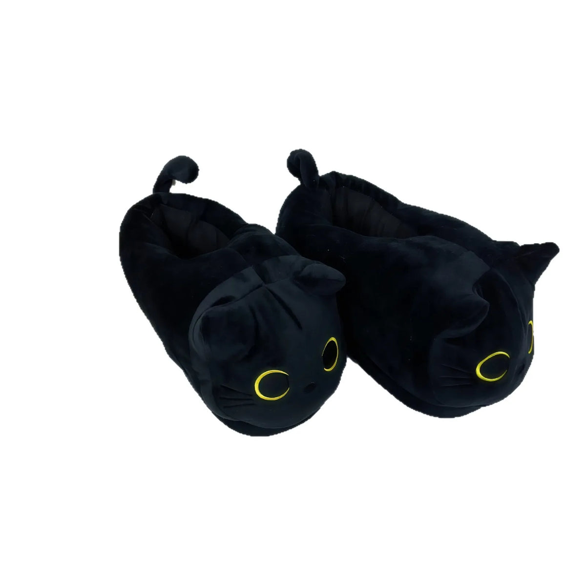 Plush Cozy Unisex Slippers - Siamese Cat Plush Cartoon Design, Canvas, Indoor Use