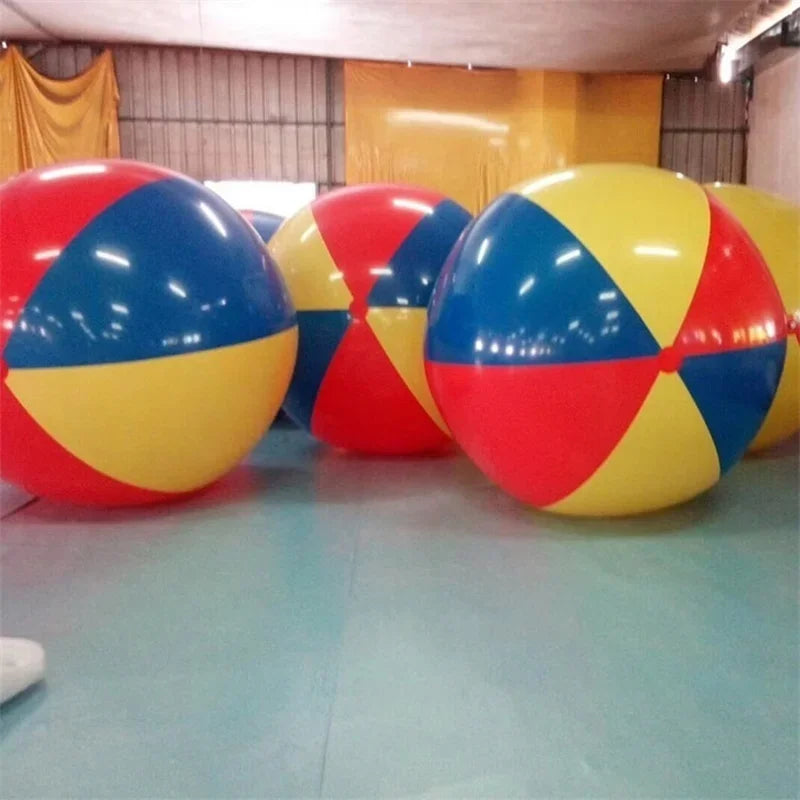 Giant Inflatable Beach Ball, Sturdy PVC Sports Ball for Outdoor Water Games, 100cm & 200cm, Bright Colors