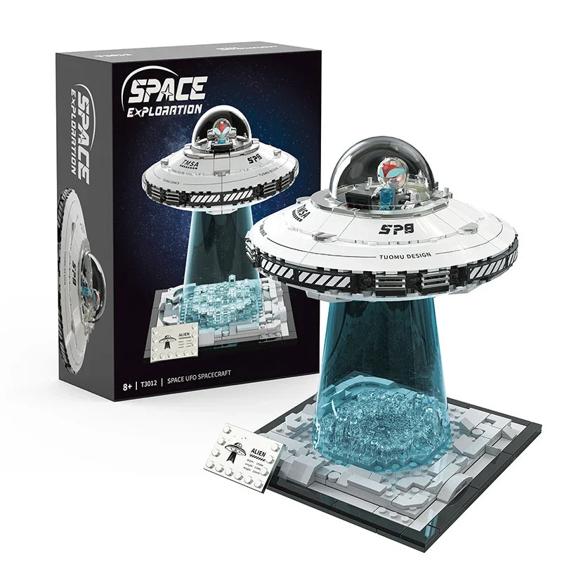 LED Light Up UFO Building Blocks Kit 700 Piece Interlocking STEM Toy Summer 2026 Gift Idea