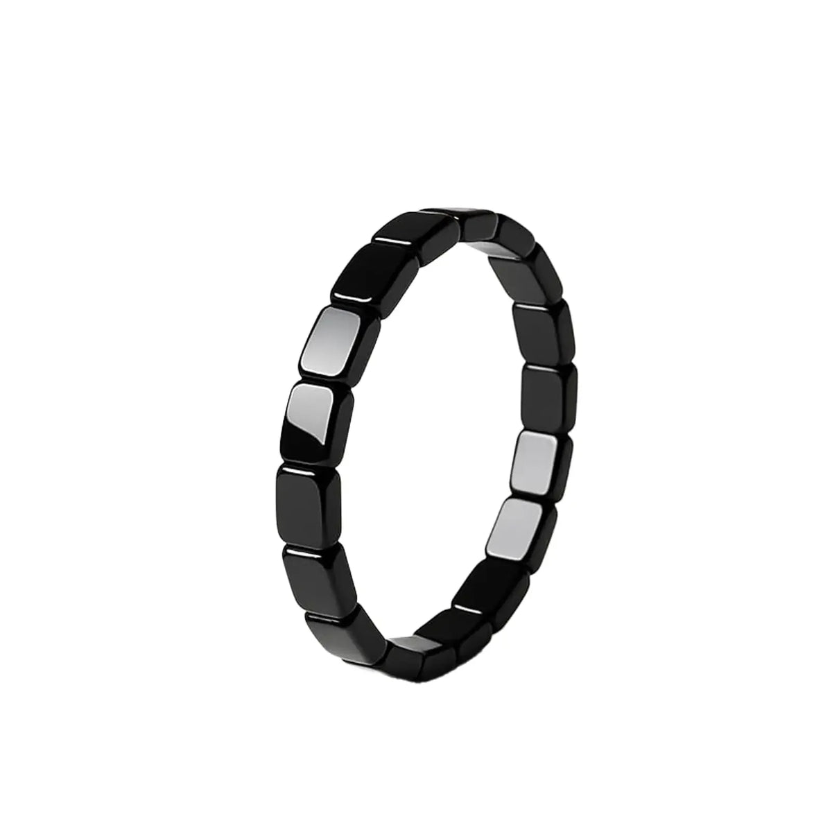 natural stone beaded stretch, geometric, gift jewelry – Supportive men's hematite bracelet