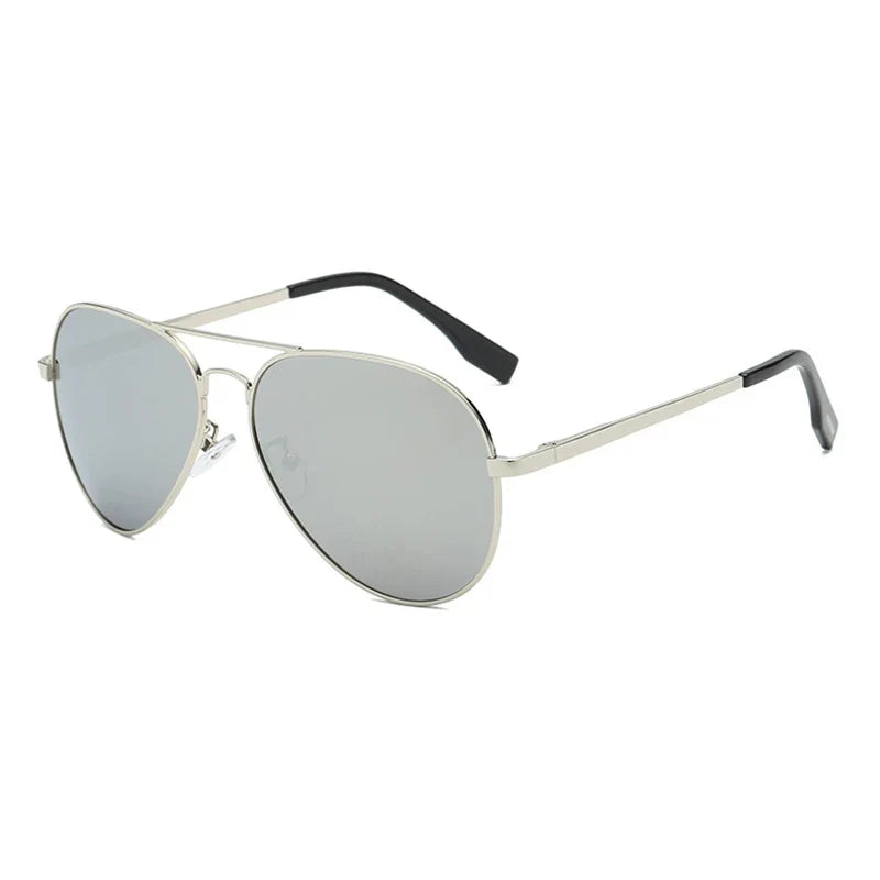 Timeless Big Pilot Sunglasses for Men - Deluxe Metal Black Aviation Shades UV400