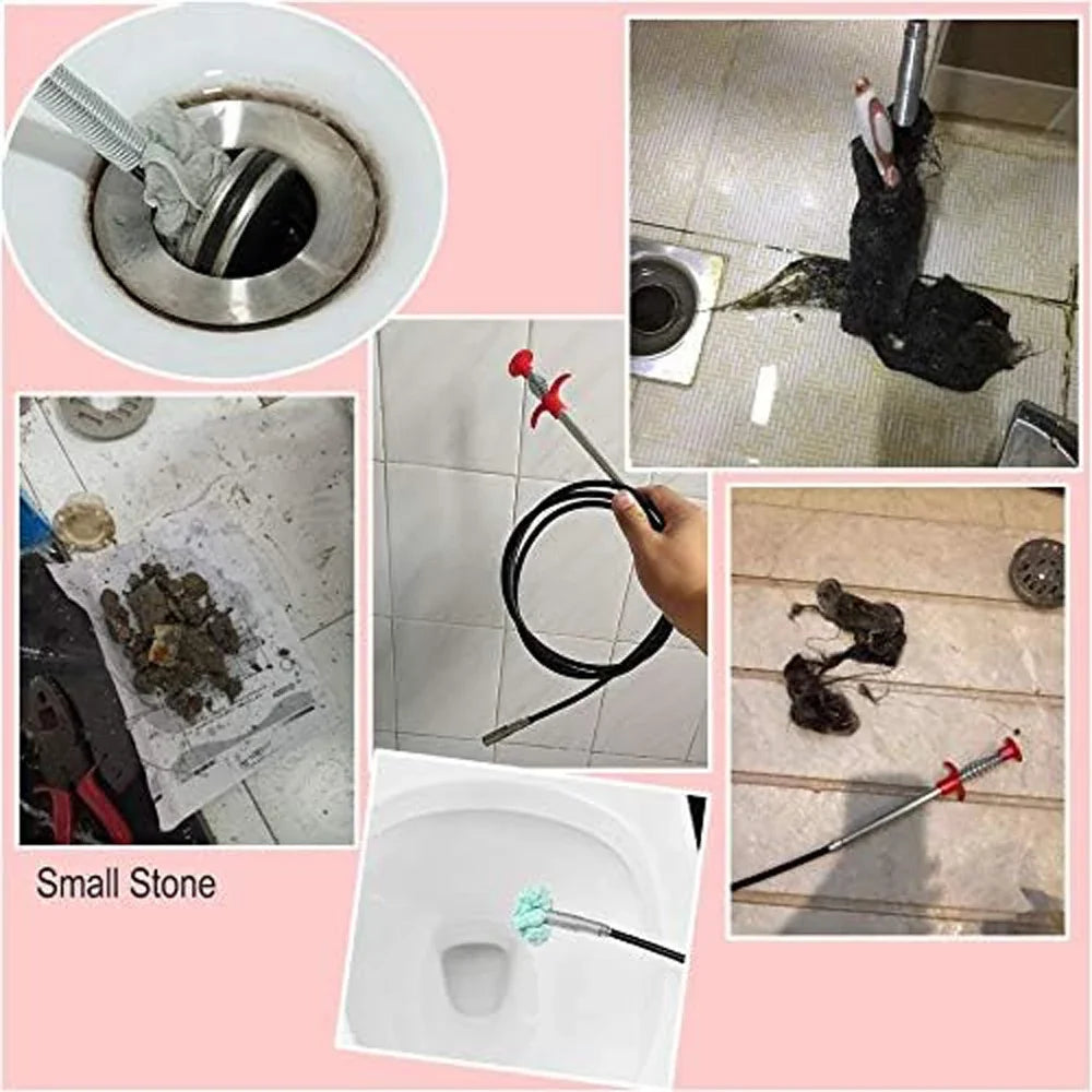 Drain2026 Edition Snake 22.5 Inch Flexible Sink Auger Kitchen Clog Remover Hair Debris Eco Friendly Household Repair Fall