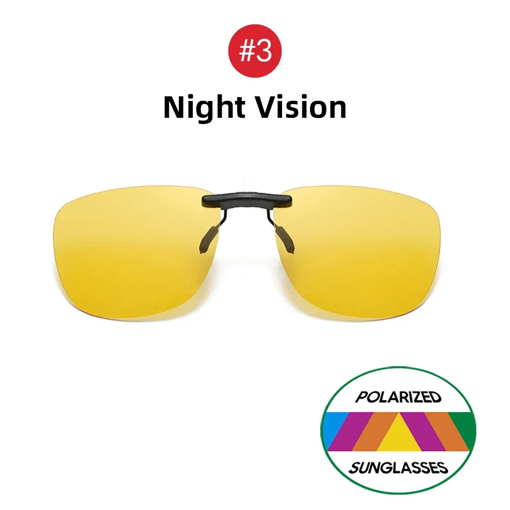 Sunglasses Clip-On Polarized Square Frames UV400 Anti-Glare Night Driving Summer 2026 Trend