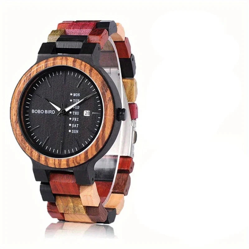 Couple Wooden Watches Handmade Quartz Date Unisex Display