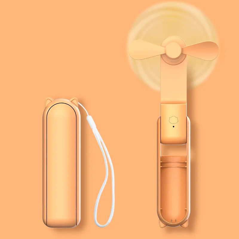 Hook Designer Travel-Friendly Mini Hand-Held Fan - USB Battery-Powered Personal Fan with Powerful Turbo Wind