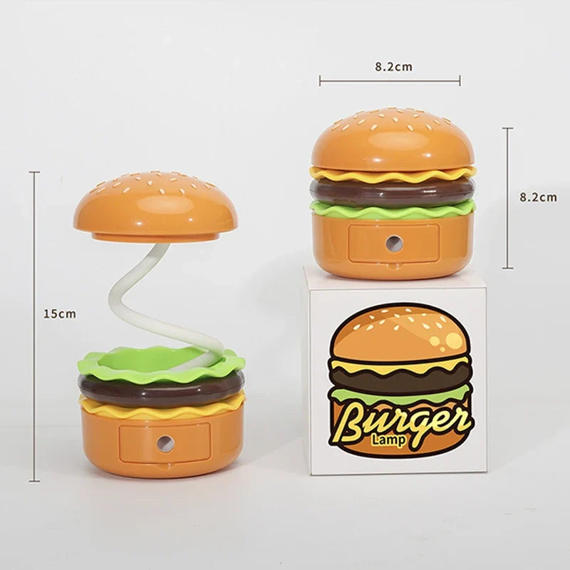 Light Night Desk Lamp With Pencil Sharpener Hamburger LED Reading Lamp Back To School 2026 Gift