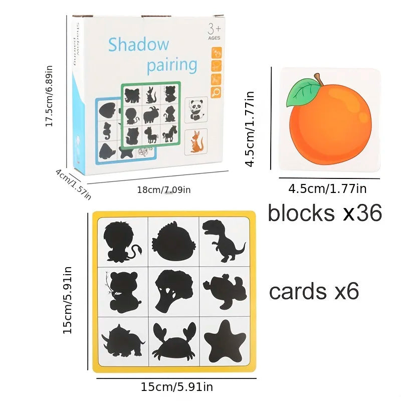 Montessori Wooden Shape Puzzle for Kids - Educational Animal and Fruit Matching Game