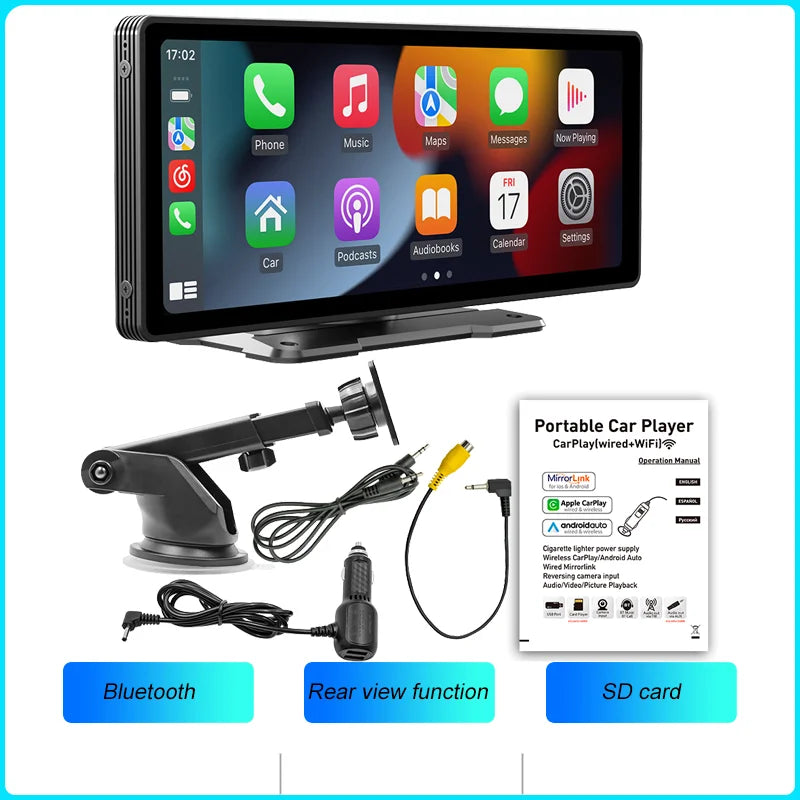 CarPlay2025 Edition Cordless Head Unit 10.26 Inch IPS HD Car Stereo With Rear View Camera Android Auto Fall