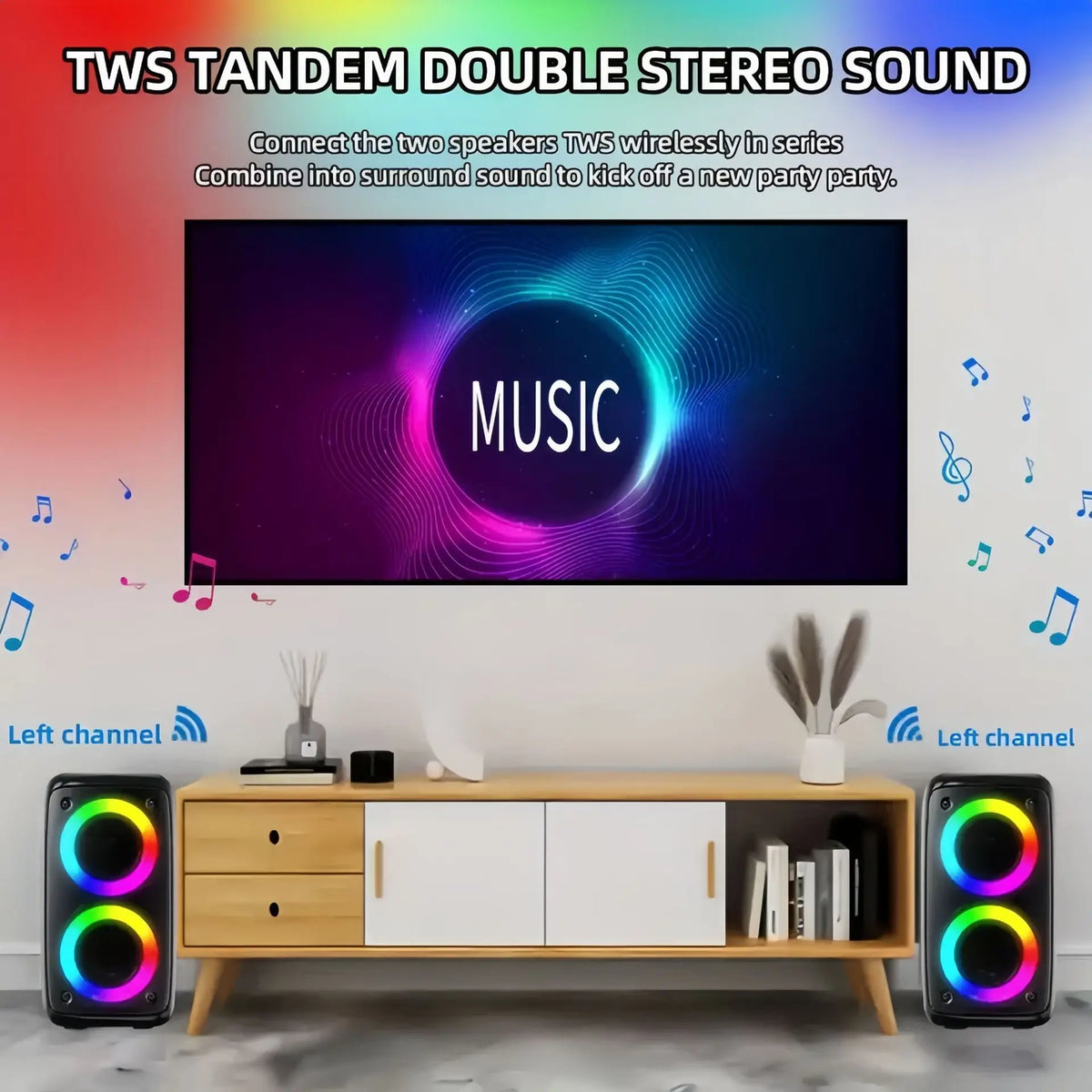 Karaoke2025 Edition Speaker Travel-Friendly Bluetooth System With Microphone And LED Lights For Household Parties Fall