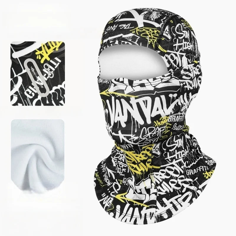 Graffiti Balaclava Print Face Mask Thermal Headwear for Winter Essentials 2026 Outdoor Cycling Warm