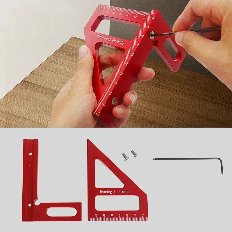Woodworking2026 Edition Square Protractor Aluminum Alloy Miter Triangle Ruler High Accurate Layout Device TikTok Viral