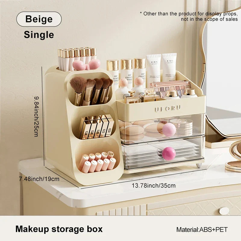Storage Cosmetics Box Large Capacity Multifunctional Organizer Back To School 2026 Dorm Room Vanity