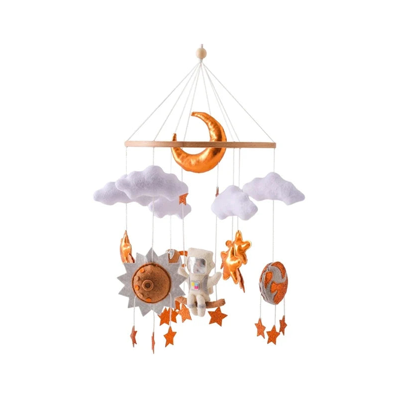 Crib Wooden Mobile Bracket Newborn Sensory Toys Soothing