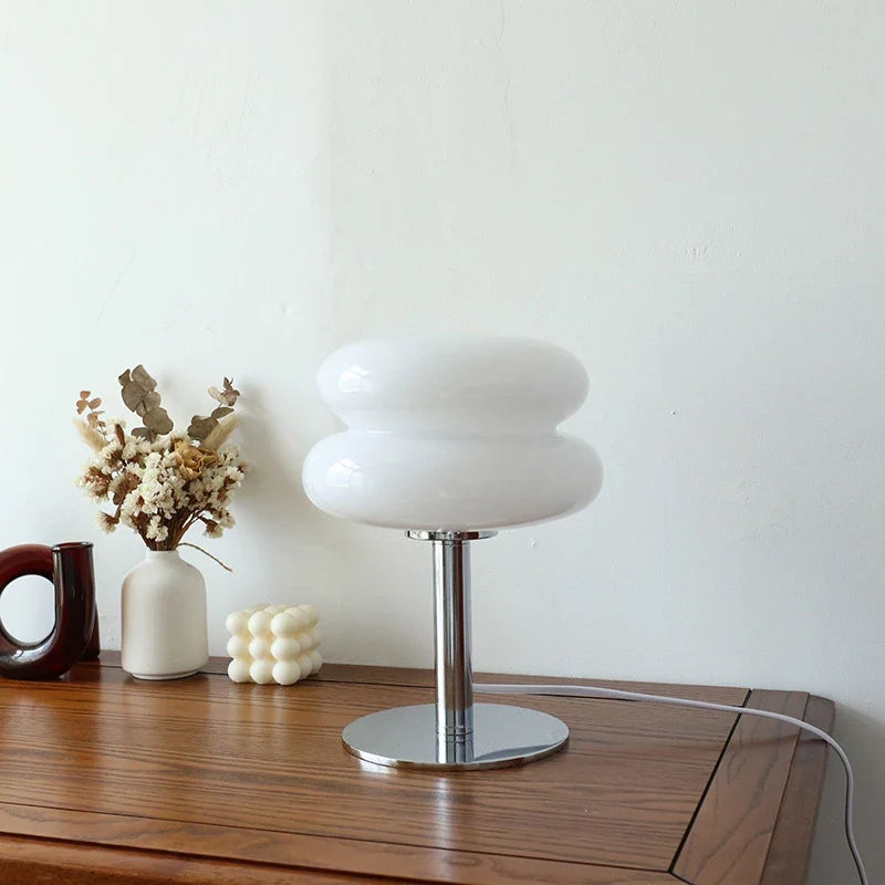 Glass Macaron Table Lamp Trichrome Night Light Eye Guard