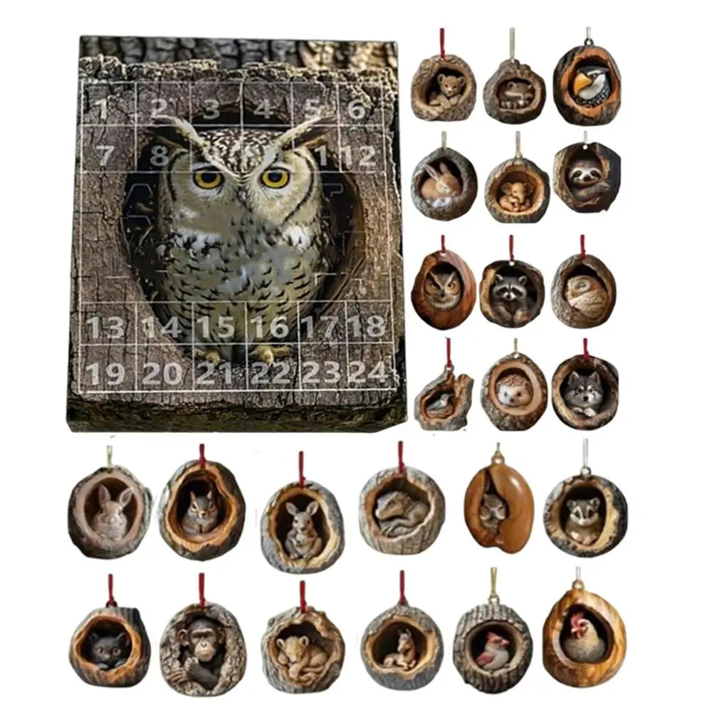 Calendar Advent Cat Countdown Hanging Tree Ornaments