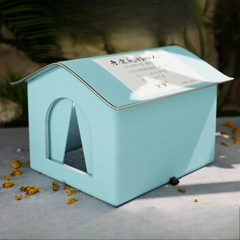 Dog House Water-Resistant Foldable Pet Cave Bed Compact Outdoor Winter 2025 Cozy Washable Shelter For Puppies