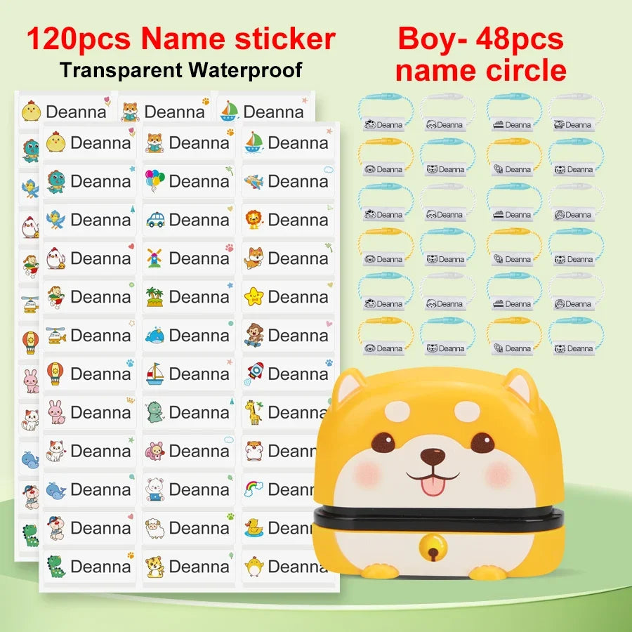 Customized Name Stamp Kit - Engraved Water-Resistant Baby Name Seal, Great Kindergarten Gift