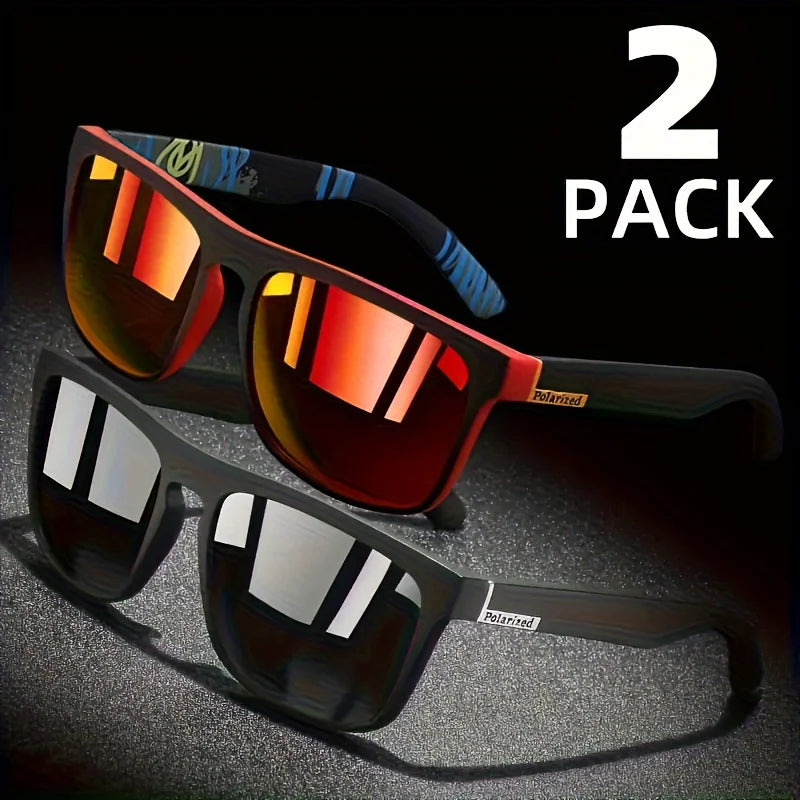 Sunglasses Polarized Square Frame Summer Travel 2026 Anti Glare Sun Shades For Driving Fishing 2 Pack