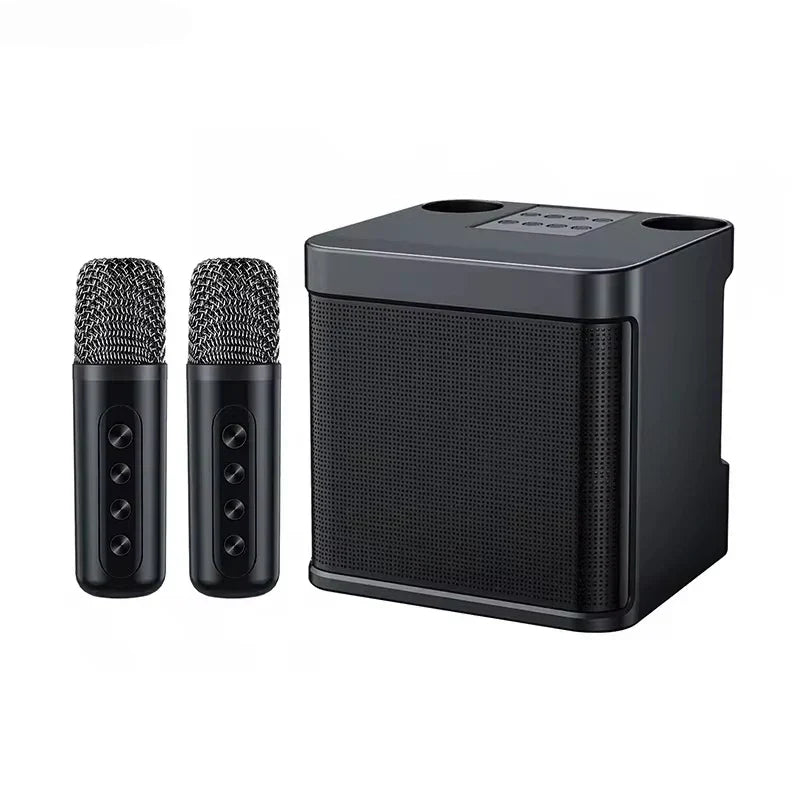 Bluetooth2025 Edition Speaker Karaoke System Travel-Friendly Cordless 10W With 2 Microphones Outdoor Party Sound Fall