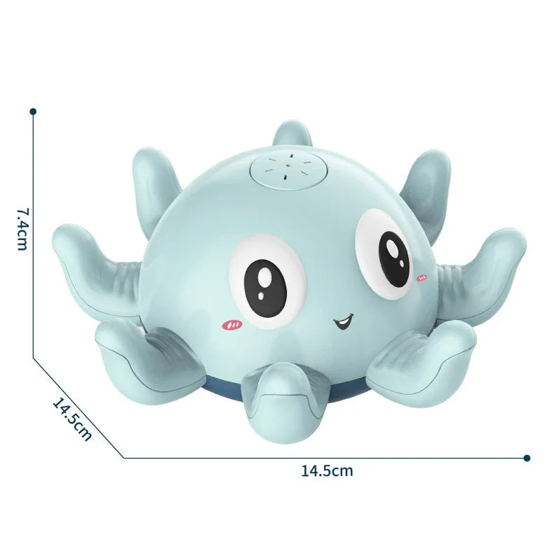 Baby Bath Toys Motor-Driven Octopus Sprinkler with Music LED Light for Kids