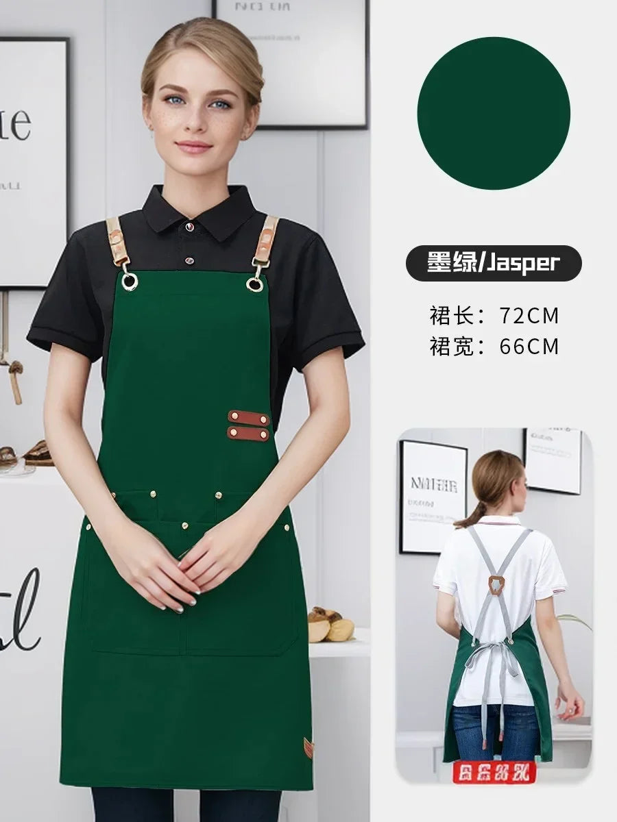 Kitchen Apron Pro-Grade Bib Apron Restaurant Work Apron Fall 2025 Water-Resistant Pockets Sturdy