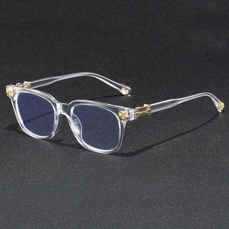Light Blue Blocking Glasses - Oversized Frame Computer Eyewear With Rhinestone Decor, Fall 2026 Trend Gift